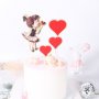 Момиченце и въздушни сърца сет картонени топери украса за торта парти рожден ден 