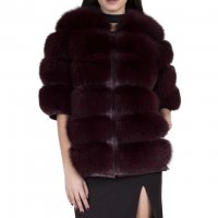 Дамско палто от лисица бордо, снимка 3 - Палта, манта - 20450317