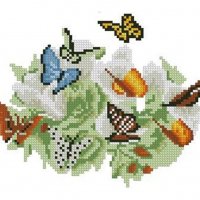 Диамантен гоблен"Кошничка с цветя и пеперуди"5D, снимка 3 - Гоблени - 24454466