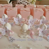 Ангелчета с кутийки - подаръчета за гости за кръщене розово, снимка 1 - Подаръци за кръщене - 22226891