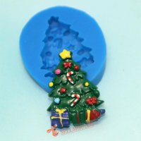 Коледна Елха дръвче овал силиконов молд за украса декор торта фондан шоколад, снимка 2 - Форми - 20327636