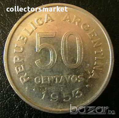 50 центаво 1953, Аржентина, снимка 1