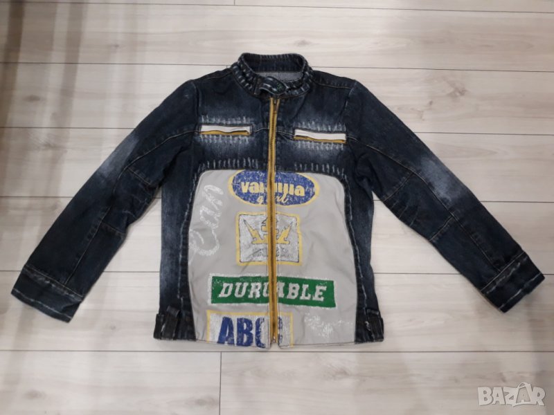 Унисекс Дънково яке с надписи , снимка 1