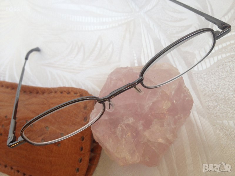 Немски нови очила за четене +3,0 диоптъра с шарнир и калъф естествена кожа мъжки/дамски, снимка 1