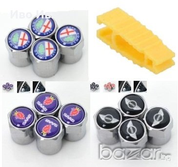 Капачки за винтил –MINI COOPER,ALFA ROMEO,SAAB,OPEL,BMW,RENAULT, снимка 1