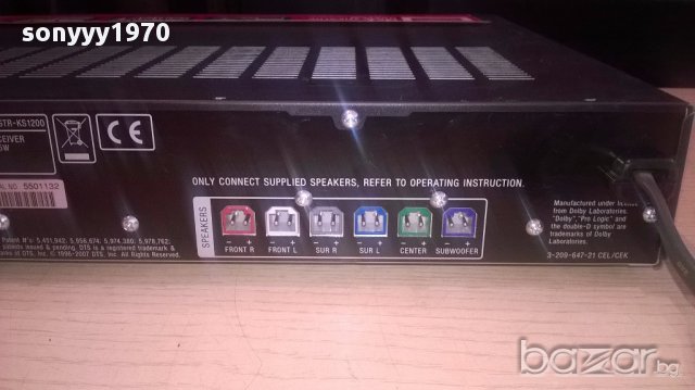 ПОРЪЧАН-Sony str-ks1200 hdmi receiver-6 канален-внос швеицария, снимка 14 - Ресийвъри, усилватели, смесителни пултове - 14725695