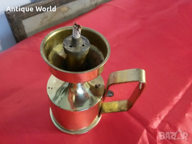 Масивен Малък Бронзов Преносим  Газов Фенер, снимка 4 - Антикварни и старинни предмети - 21989835