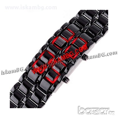 IRON LED часовник LAVA SAMURAI тъмно червен, снимка 2 - Други - 13821463