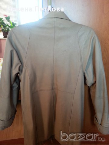 Кожено палто 3/4 дължина бяло, снимка 2 - Палта, манта - 12015579
