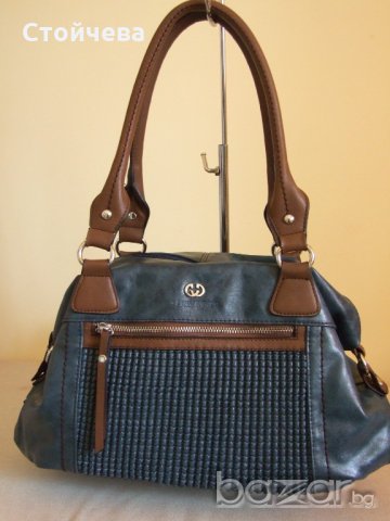 Gerry Weber чисто нова чанта от кожа в синьо, снимка 2 - Чанти - 20794447