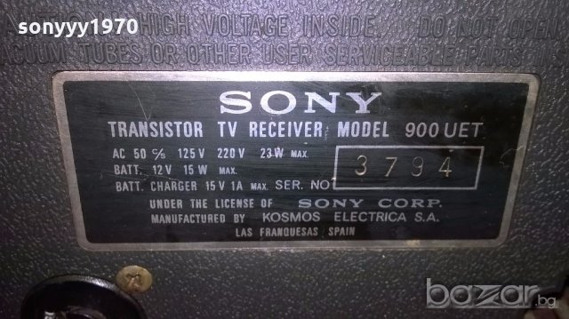 заявено-sony solid state-900uet-tv-12v/220v-ретро тв внос швеицария, снимка 5 - Телевизори - 19865588