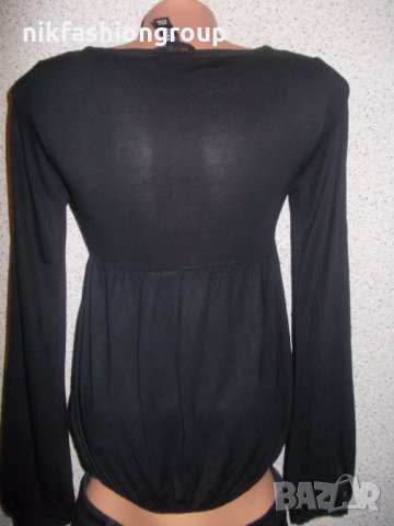 Черна блузка H & M , XS, S размер, снимка 3 - Блузи с дълъг ръкав и пуловери - 23546965