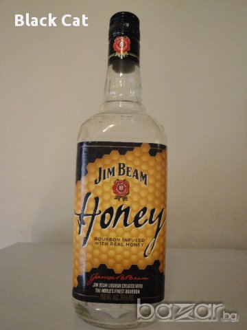Празна колекционерска бутилка / шише от бърбън уиски Jim Beam Bourbon Honey, картонена кутия,алкохол, снимка 8 - Други ценни предмети - 10255680