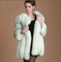 Дамско елегантно палто от лисица бяло 2017/2018