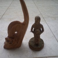2 дървени статуетки, снимка 1 - Антикварни и старинни предмети - 19502403