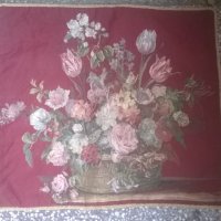 покривка декорирана с цветя, снимка 1 - Антикварни и старинни предмети - 24631941