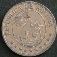 1 песо боливиано 1980, Боливия, снимка 2 - Нумизматика и бонистика - 24889673