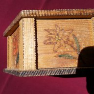 Голяма Дървена Пирографирана Кутия за Бижута, снимка 5 - Антикварни и старинни предмети - 16364764