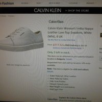 Calvin Klein Women's Imilia Nappa Leather Low-Top Sneakers, White , снимка 6 - Дамски ежедневни обувки - 19446914