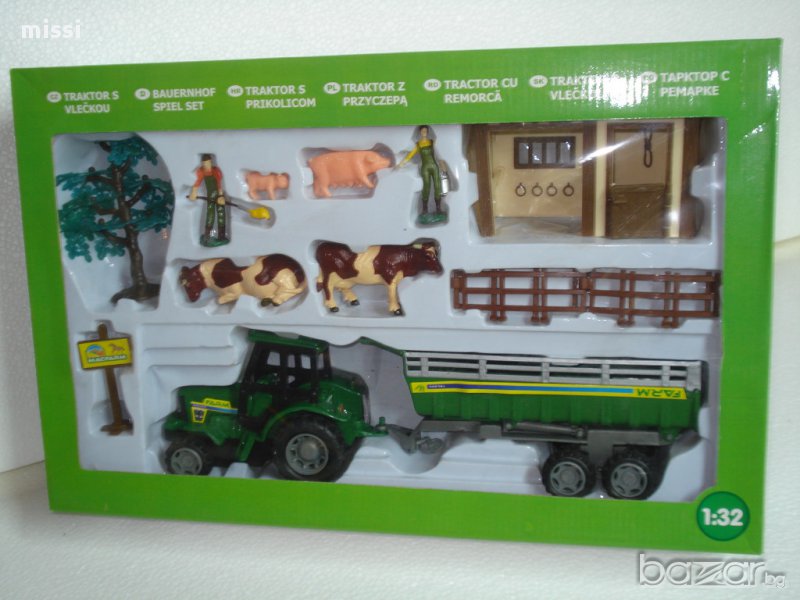 трактор с ремарке-ферма, снимка 1