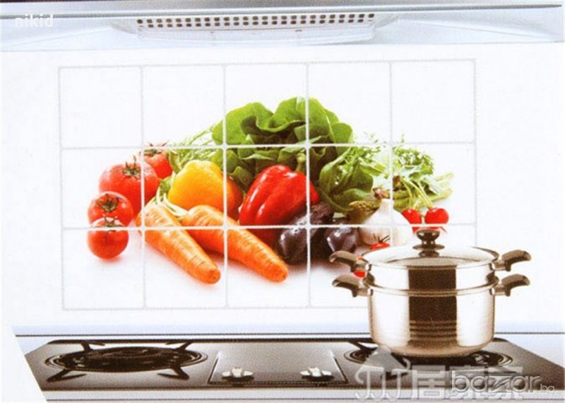 Зеленчуци лепенка стикер имитация плочки за плот на кухня , снимка 1