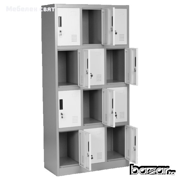 Метален шкаф за съхранение с 12 отделения  185/90/40см, снимка 1