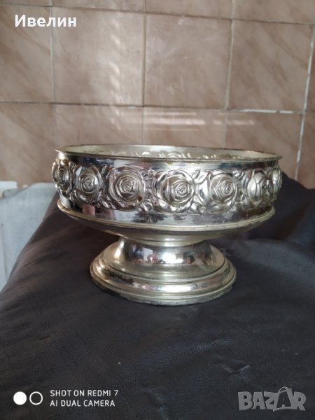 посребрен метален съд арт деко, снимка 1