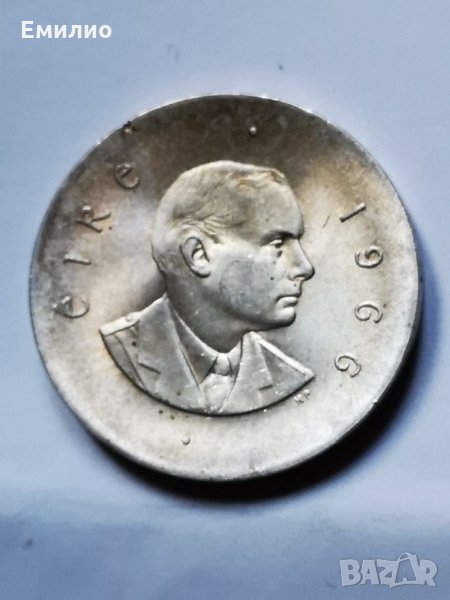 EIRE SHILLING 1966 SILVER ERROR, снимка 1