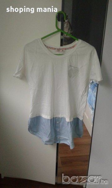 риза / туника с дънкови елементи малък джоб, снимка 1