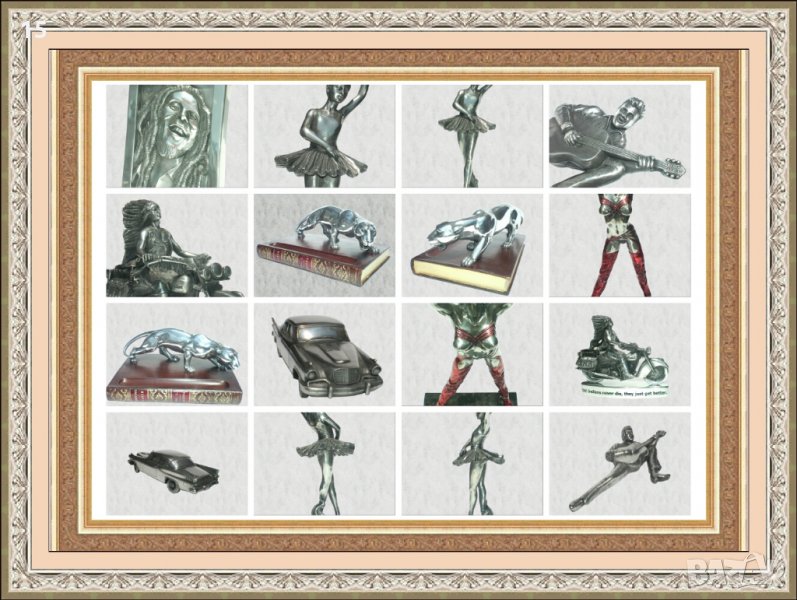 Метални скулптури, пластики - Мотор, Кола, Стриптизьорка, Поп икона, Елвис, снимка 1