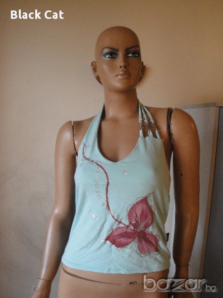 Атрактивен светлотюркоазен дамски потник / топ, дамска блуза /тениска без ръкави,ръкав,дамско бюстие, снимка 1