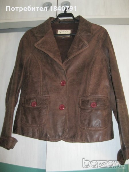 Кожено сако/яке, вталено – размер 42, снимка 1