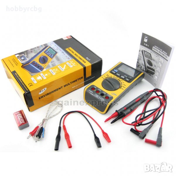 Мултиметър 5в1 с възможност за измерване на: LUX, dB, °C, RH, AC, DC GVA-19, снимка 1