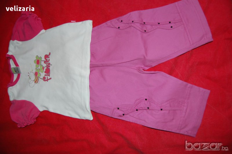 Розово панталонче с подарък блузка 9м, снимка 1