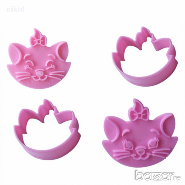 сет форми 2бр резци коте Мари Аристократ резец форма релеф за фондан тесто сладки пластелин бисквити, снимка 1