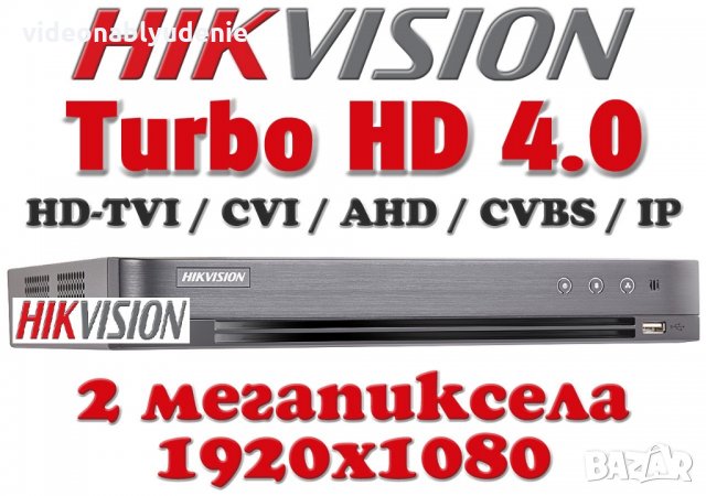 FULL HD 2 MPx Комплект за Видеонаблюдение 4х Hikvision DS-2CE16D0T-IRPF + DVR DS-7204HQHI-K1/A, снимка 3 - Комплекти за видеонаблюдение - 25358615