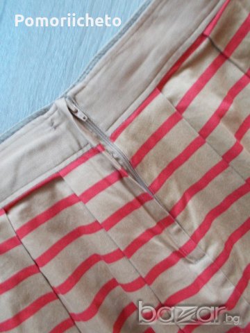 Красива разкроена раирана пола в горчица и червено, снимка 5 - Поли - 20677756