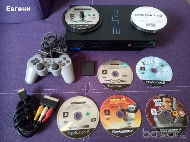 PS2 PlayStation 2 + 10 игри + 1 джойстика + Хакната Конзола комплект , снимка 1 - Игри за PlayStation - 21476353