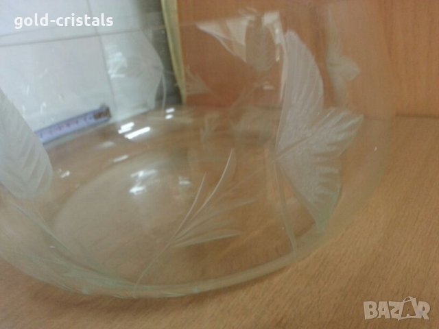кристална гравирана купа, снимка 4 - Антикварни и старинни предмети - 25187110