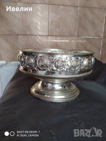 посребрен метален съд арт деко