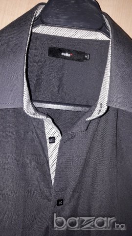 Мъжка риза с дълъг ръкав Celio нова №39-40 около врата, снимка 7 - Ризи - 16163884