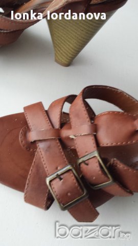 Кожени сандали, номер 39, снимка 3 - Сандали - 17908488