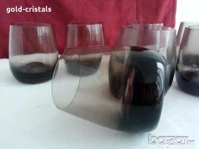  Ретро стъклени чаши  с дебело дъно , снимка 6 - Антикварни и старинни предмети - 20097404