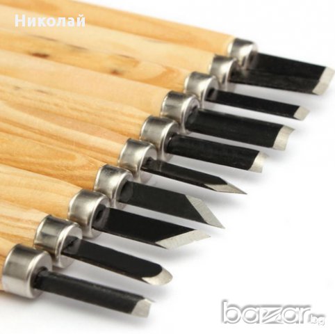 Инструменти за дърворезба , дървообработка , 10 бр комплект , снимка 2 - Куфари с инструменти - 16704251