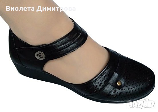 Черни дамски отворени обувки Езел със стелка comfort, снимка 2 - Сандали - 24927437