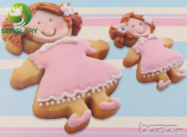малко момиченце момиче 3 бр пластмасови резци резец форма за тесто сладки бисквитки фондан, снимка 2 - Форми - 18219333