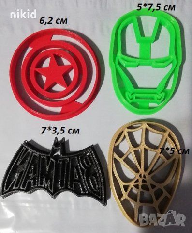 Батман Спайдърмен Айрън Мен Капитан Америка пластмасови резци форми резец форма фондан бисквитки