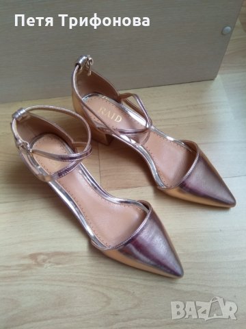 ЛИКВИДАЦИЯ НАЛИЧНИ розово злато остри сандали от Англия 38,39 номер, снимка 3 - Сандали - 24773664