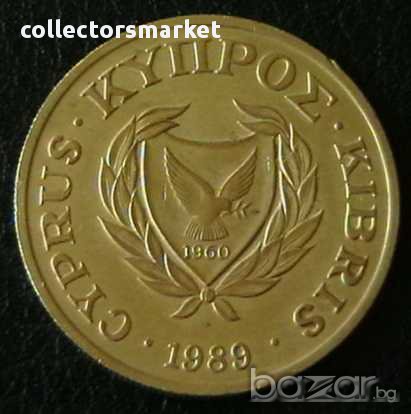20 цента 1989, Кипър, снимка 2 - Нумизматика и бонистика - 14457168