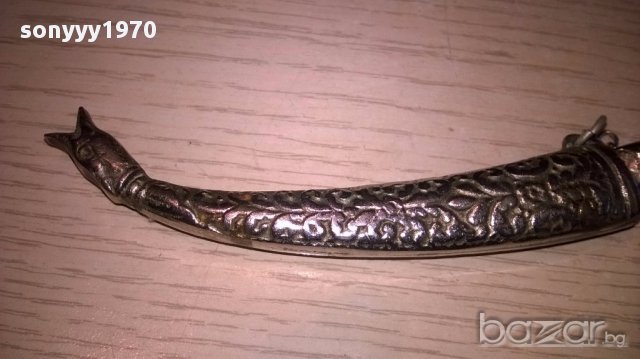 Turkiye-нож с кания-метални-19см-внос швеицария, снимка 9 - Антикварни и старинни предмети - 15882661